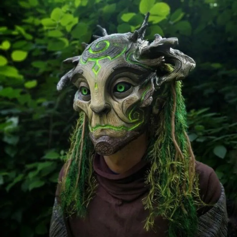 Altri articoli per feste per eventi Foresta Green Spirit Mask Albero di Halloween Vecchio Orrore spaventoso Zombie Spettrale Fantasma Creepy Demon Masque 292Q
