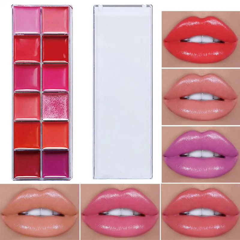 Lippenbalsem 12 Kleur Hydraterende Langdurige Gloss Palette Meisjes Naakt Cosmetische Makeup Tools Lippenstift Vrouwelijke 230726