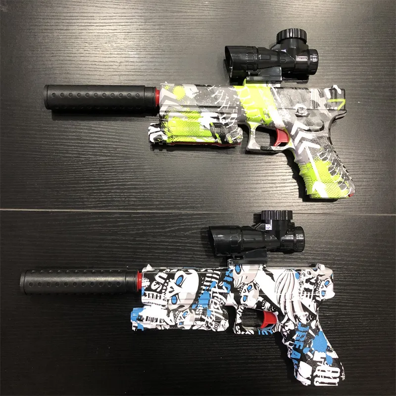 Pistolet Jouets Électrique Gel Ball Blaster Jouet Coulissant Automatique Splatter Ball Jouet Pistolet Jeux De Tir Cadeau Idéal pour Enfants Garçons Adulte jouet pistolet 230726