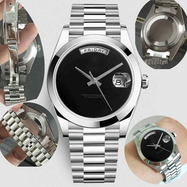 Luxury Waterproof Automatic Steel Silver Watch With 40mm