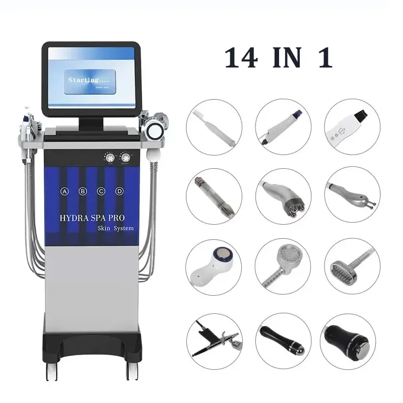 14 I 1 Hydrafacial Face Diamond Microdermabrasion ansiktshudskalning Hydrofacial Förbättra hudormar Deep Cleaning Anti-Aging Machine