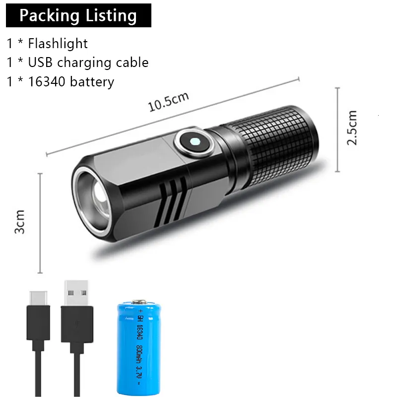 Super petit mini led lampe de poche alimenté par batterie stylo de poche  lumière tactique torche de poche avec des lumens élevés compatible avec le