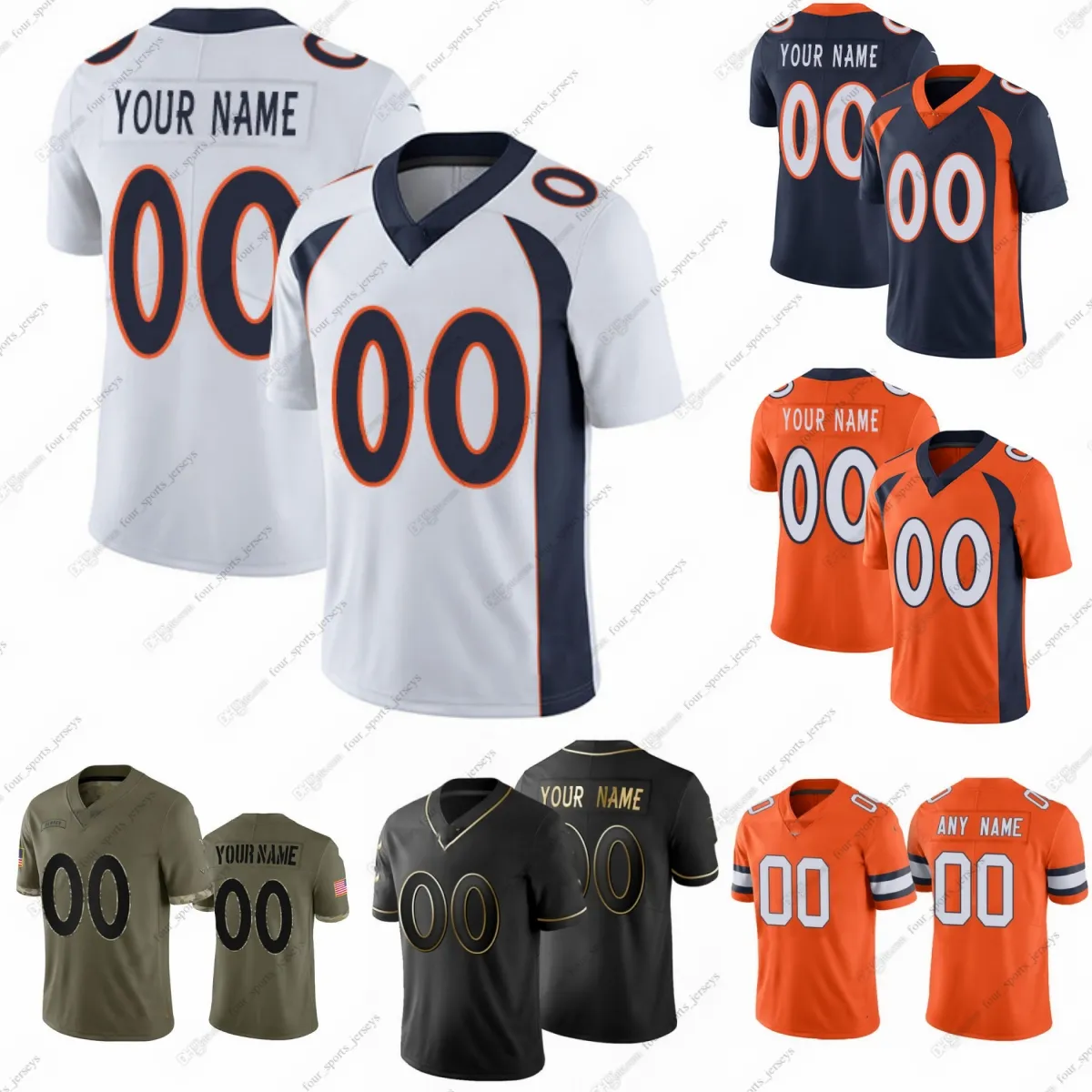 3 Russell Wilson Football Jerseys Bradley Chubb Courtland Sutton Jerry Jeudy Patrick Surtain II Justin Simmons