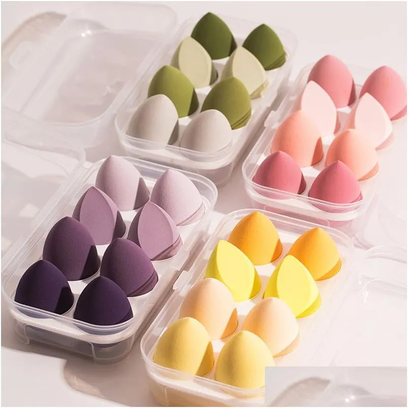 Other Health Beauty Items 4Pcs 8Pcs Makeup Sponge With Box Foundation Powder Blush Make Up Tool Kit Egg Sponges Cosmetic Puff Hold Dhc5U