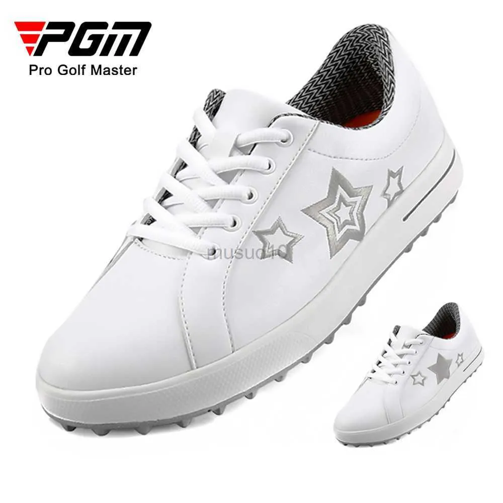 Outros produtos de golfe Sapato de golfe feminino PGM Hollow Star Sapato de superfibra à prova d'água para esportes ao ar livre e lazer Tênis de treinamento HKD230727