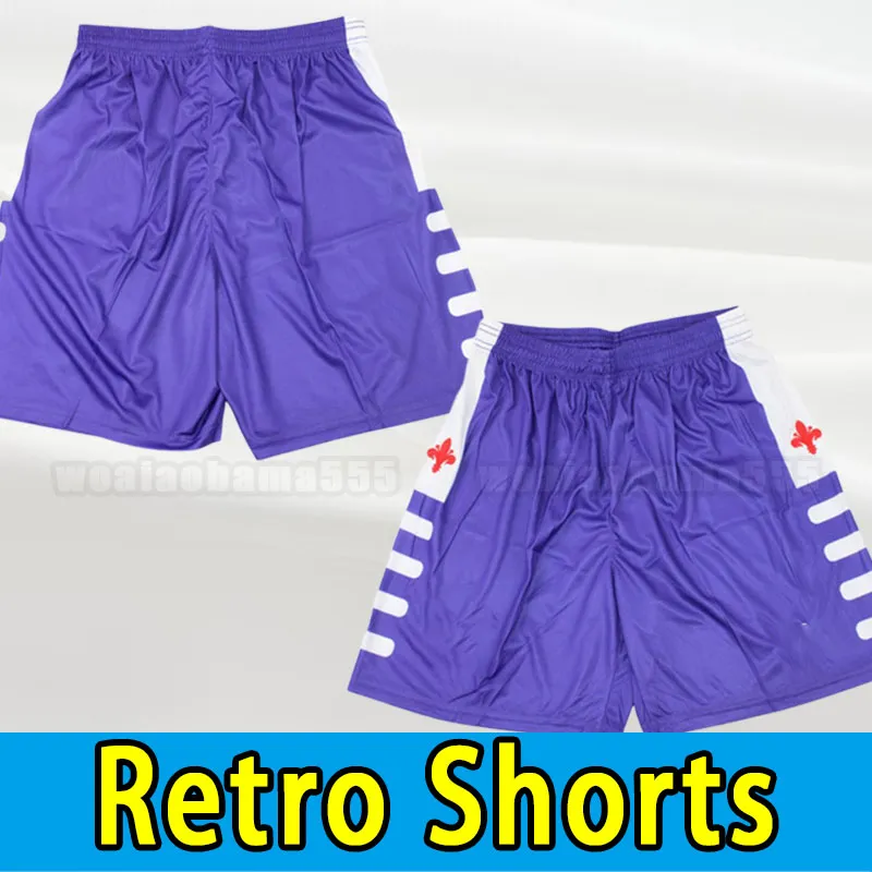 Kort ärmfotbollshorts Fiorentina Batistuta 1998 1999 Retro Bigica Rui Costa Home Football Pants Camisas de Futebol 98 99 Classic Vintage