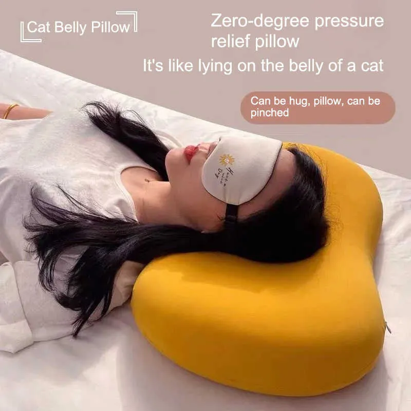 Cushion/Decorative Cat Belly Soft Memory Foam Orthopedic Protect Comfort Sleeping Orthopedic Slow Recovery Neck Health