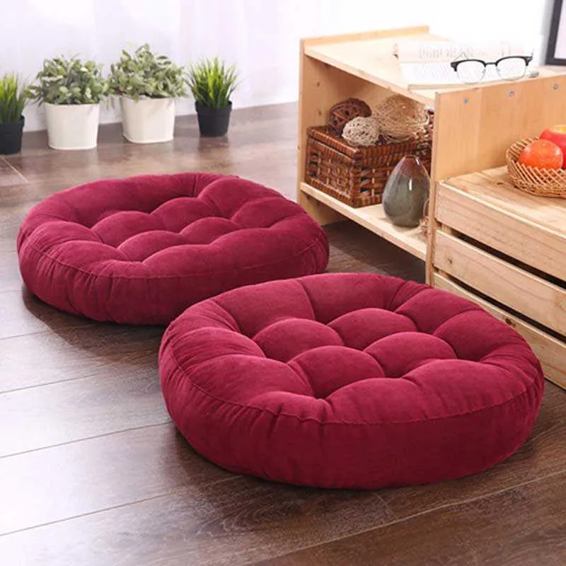 Cushion/Decorative 1pcs Thicken Round Futon Hassock Seat Cushion Tatami Mattress Pouf Bedding Sitting Home Decor