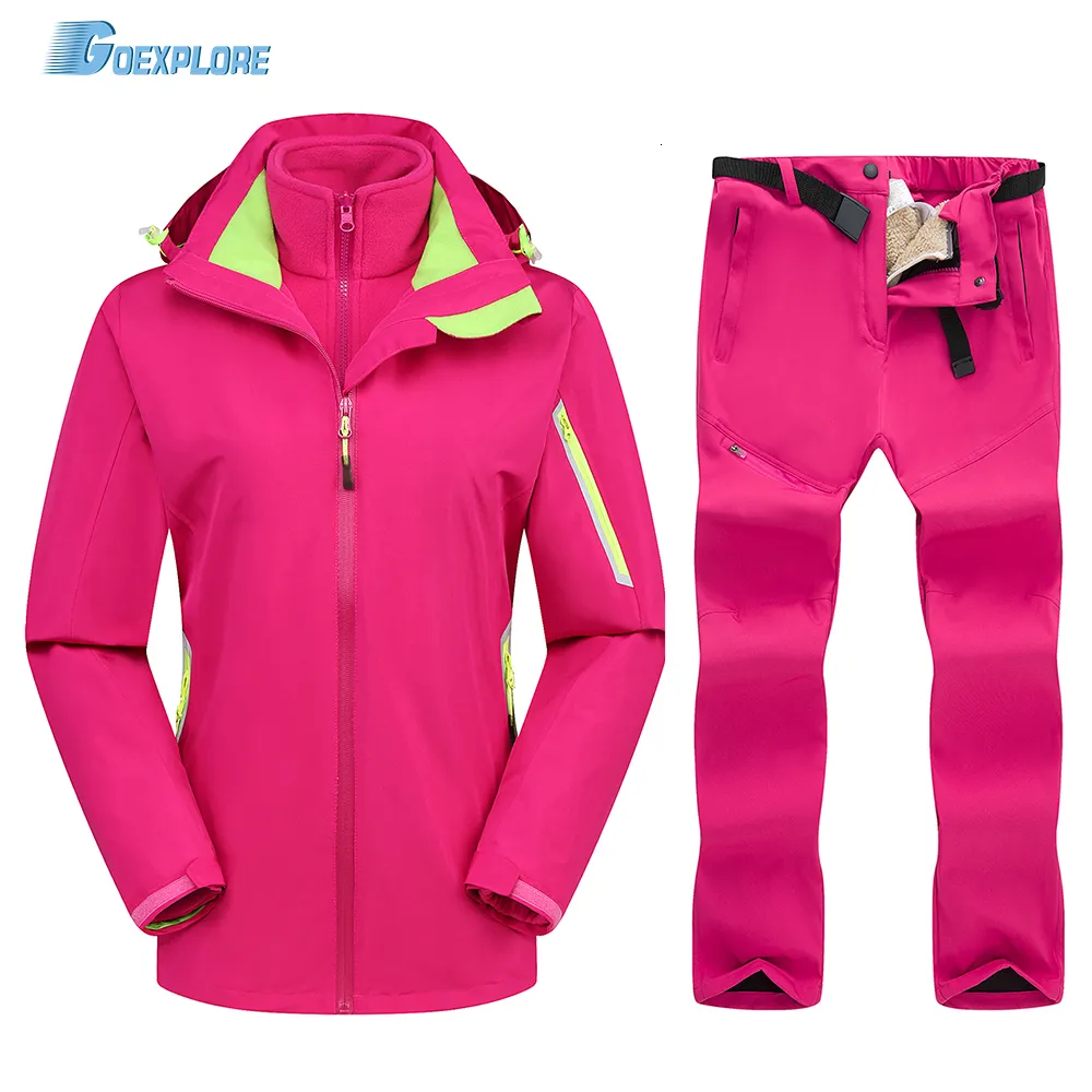 Andere sportartikelen Goexplore Winterpak Dames Broeken en jacks Waterdicht Winddicht Warm Jumpsuit Skiën Bergsport voor snowboard Dames 230726