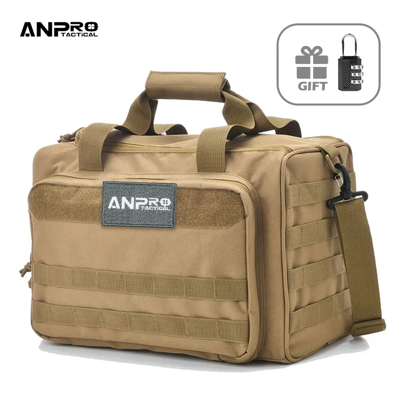 Outdoor Bags Tactical Range Bag Molle System 600D Waterproof Gun Shooting Pistol Case Pack Khaki Hunting Accessories Tools Sling Camping 230726