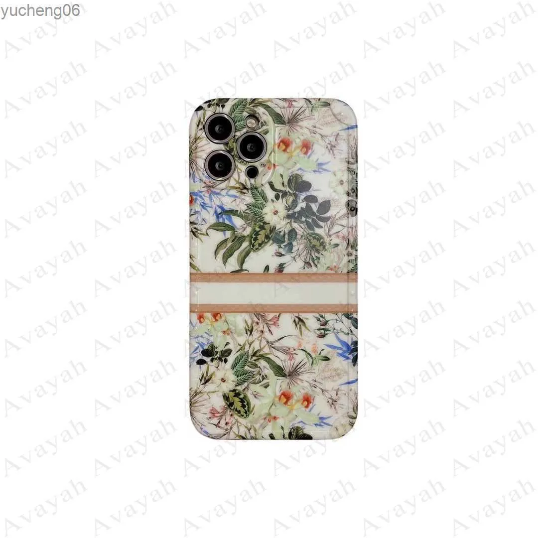 Suministro Al Por Mayor Hermosas Fundas De Teléfono Para IPhone 15 14 13 Pro  Max Luxury LU PU Funda De Cuero Para Móvil Fundas Marrón Flor Pequeña 12 11  X Xs 8