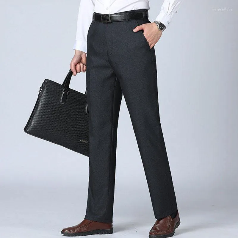 Мужские брюки весенняя осень мужчины подходит для бизнес-офисная уличная одежда, мода мужская твердая кармана, повседневные, прямые, полные брюки 29-40