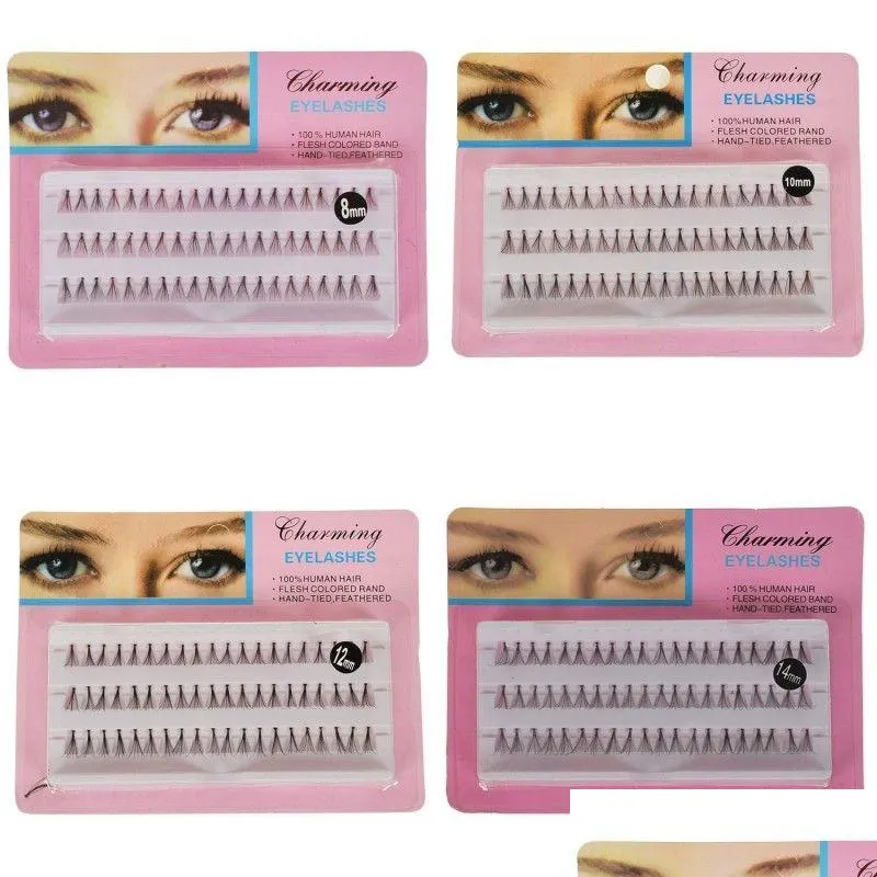 Other Health Beauty Items 60Pcs/Set 8/10/12/14 Mm Individual Lashes Black 6D Natural Fake False Eyelash Long Cluster Extension Makeu Dhozd