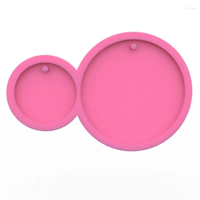 Moldes de silicone molde de silicone duplo círculo diy resina chaveiro pingente moldes de epóxi para fazer joias ferramentas artesanais artesanato z19