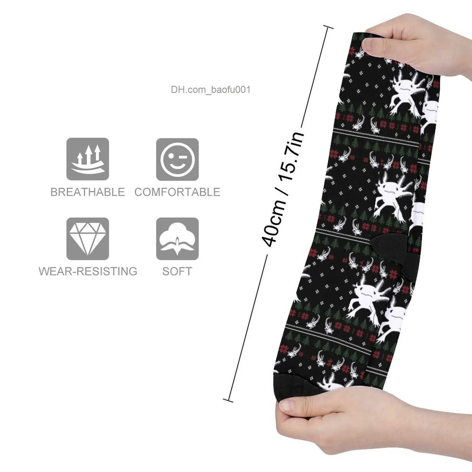 Skarpetki męskie Axolotl Ugly Christmas Dekoracyjne Sweter Skarpetki Męskie Skarpetki z Cartoon Socks Z230727