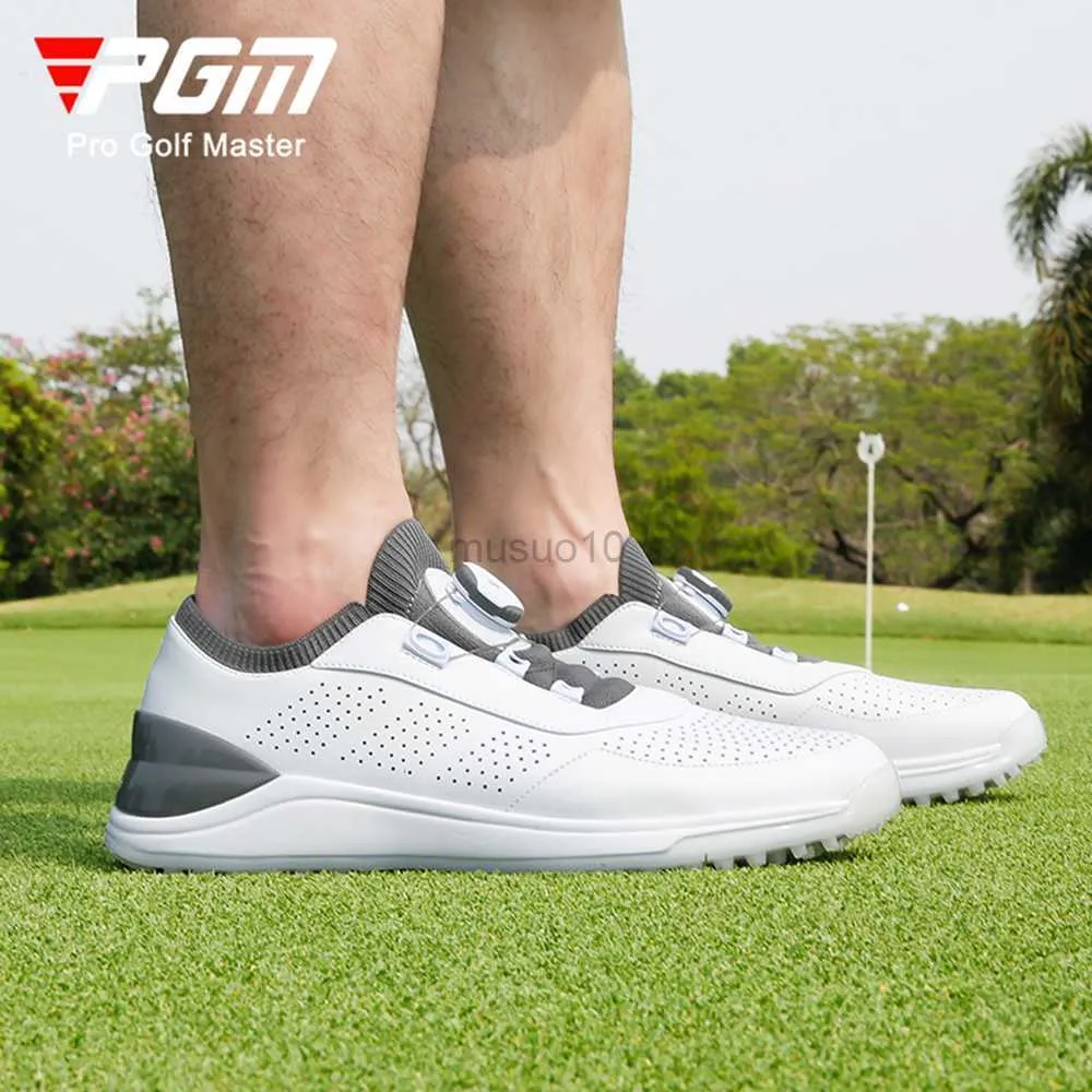 Golf PGM med permeabla porer Golfskor Herrknappen Microfiber Sneakers Soft Waterproof Non Slip Golf Shoes Running Shoes HKD230727