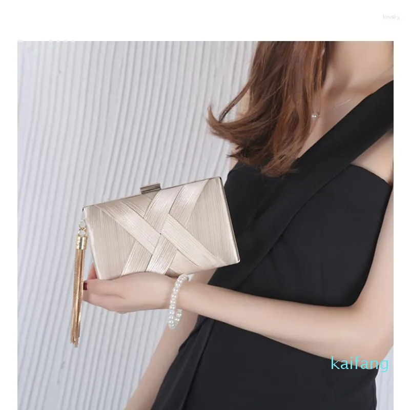 Evening Bags Tassel Women Bag Shoulder Chain Wedding Party Handbags Mixed Metal Female Small