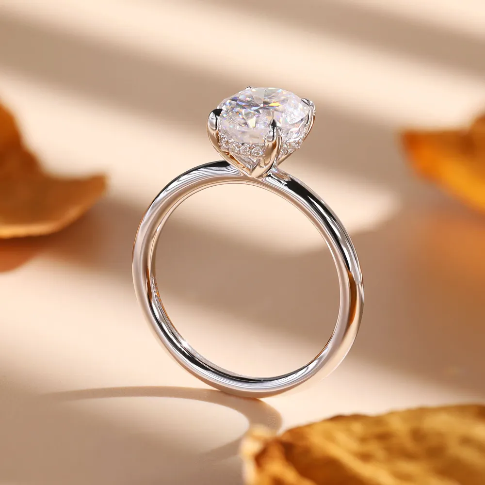 JO WISODM Anelli in Argento 925 Donna,Anello Solitario,Anello di promessa di Anniversario di Matrimonio di Fidanzamento con 8mm 5A Zirconia cubica