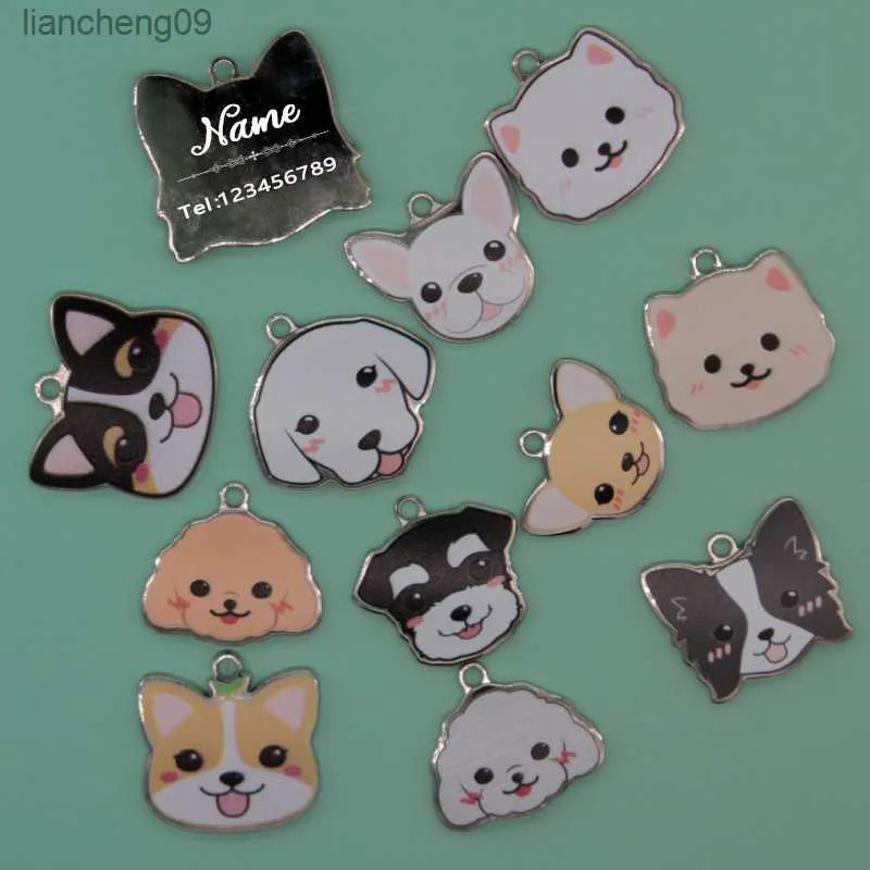 New style Personalized Cat Dog Pet ID Tag Keychain Engraved Pet ID Name for Cat Puppy Dog Collar Tag Accessories Pendant Keyring L230620