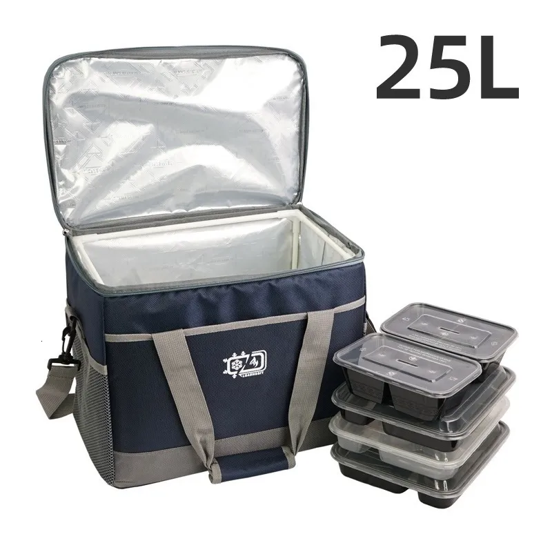 Ice Packs/Isothermic Bags 25l Cooler Bag Waterproof Oxford Stor termisk väskbil Picknick Camping Food Beach Ice Pack Isolated Thermo Kylskåp 230726