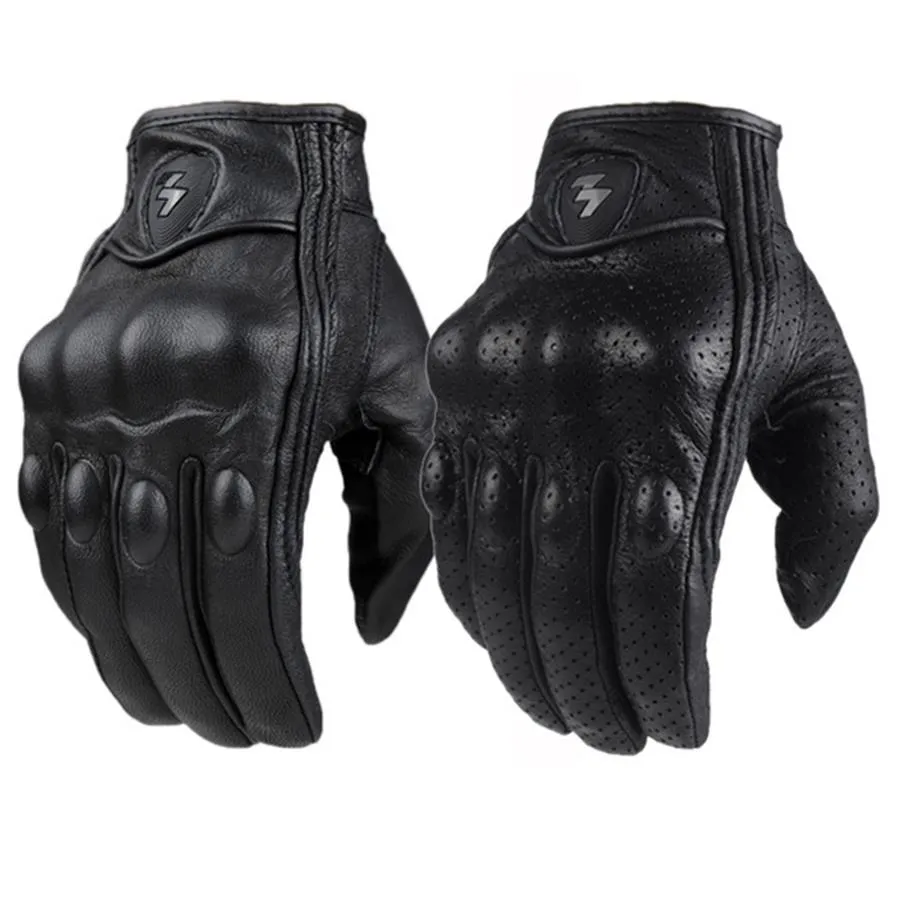 Retro Pursuit Perforated Real Leather Motorcykelhandskar Moto Vattentäta handskar Motorcykel Protective Gears Motocross Handskar Gift313V