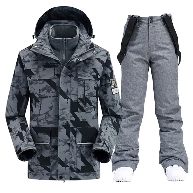 Other Sporting Goods Winter Ski Suit For Men Waterproof Keep Warm Snow Fleece Jacket Pants Windproof Outdoor Mountain Snowboard Wear Set Brand 230726