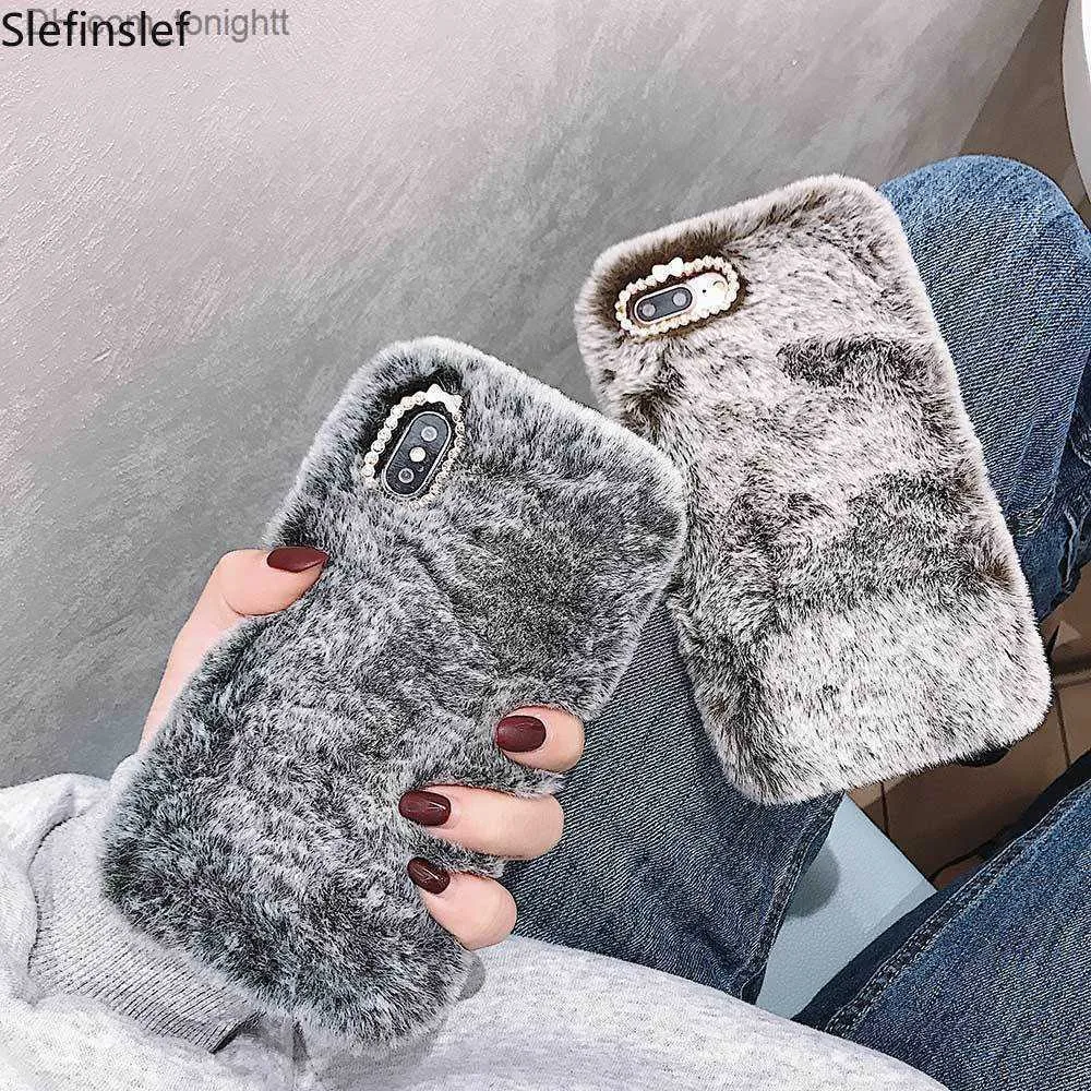 Połączenia telefonu komórkowego Pani do iPhone'a XS Max XR x 11 Pro prezent TPU Case Furry Puszysta ciepła pokrycie na iPhone 6 6s 7 8 Plus Miękki telefon Z230728