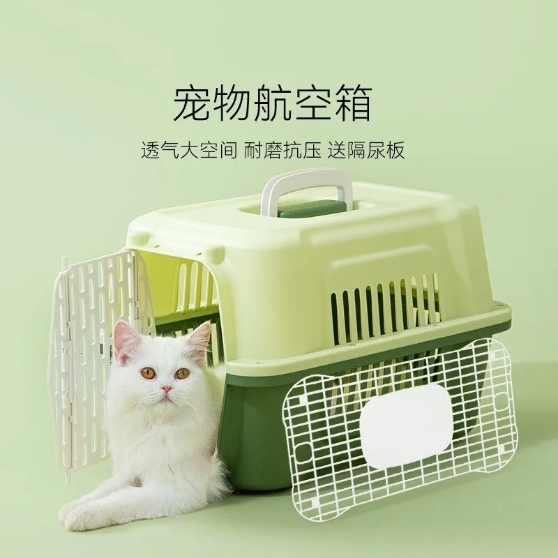 Cat Carriers Crates Husar Pet Flight Crate Cat Portable Outing Space Capsule Liten Dog Car Flight Box Pet Dog Cage 230726