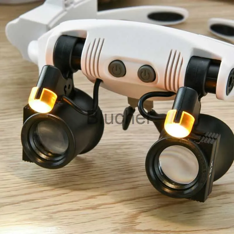 Telescopios Lámpara De Luz LED Gafas Dobles Lupa Lente Gafas Lupa Relojero  Joyas Montado En La Cabeza Lupa Piezas De Precisión X0727 De 17,39 €