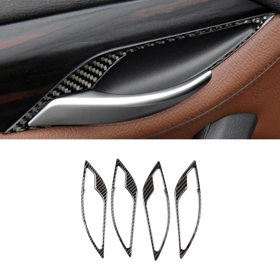 For BMW X1 E84 2010-2015 Carbon Fiber Car Accessories Inner Door Handle Cover Frame Sticker Trim Decal271L