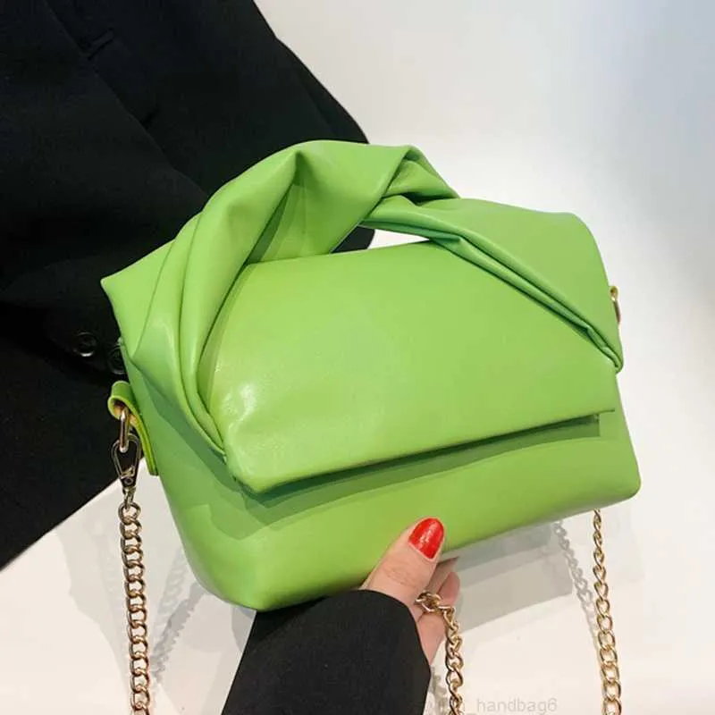 2022 Designerinnen Frauen PU Leder Crossbody -Umhängetaschen Neue Fashion Lady Grüne weiße gelbe Handtaschen lässige kleine Kettenklappenbeutel