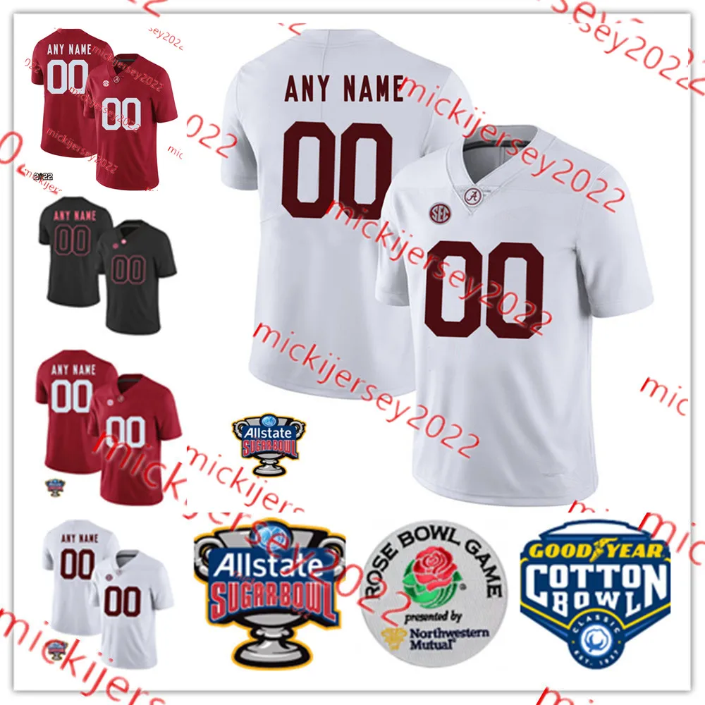 Anquin Barnes Jr. Eddie Jackson Alabama Crimson Tide voetbalshirt op maat Seth McLaughlin 87 Danny Lewis Jr. Robbie Ouzts Alabama Jerseys