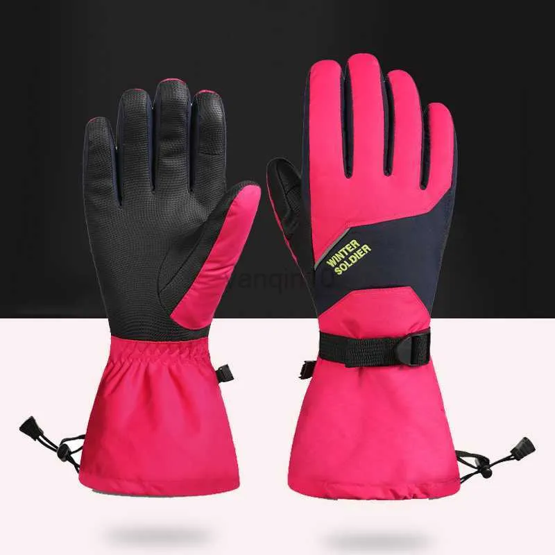 Skidhandskar Wate Repellent Skiing Gloves Women 10 Fingers Touch Screen Winter Warm Windproect Ski Snowboard Running Cykelhandskar HKD230727