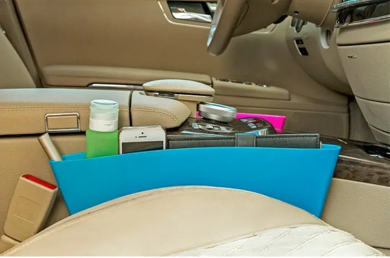 Komprimierbare Müllcontainer aus Kunststoff, reine Farben,  Auto-Autositz-Lücken-Taschenfänger, Organizer, reine Farben,  Taschenfänger-Box n0728
