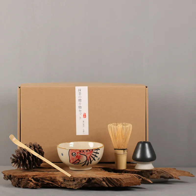 Japanese Matcha Whisk Set - Bamboo Whisk (Chasen), Ceramic Holder, Scoop, Brush, Traditional Tea Ceremony Tools