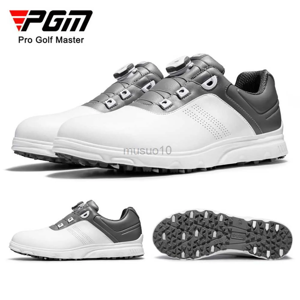 Autres produits de golf PGM hommes chaussures de golf bouton lacets anti-dérapant imperméable hommes chaussures de sport baskets confortable marche chaussures de golf XZ269 HKD230727