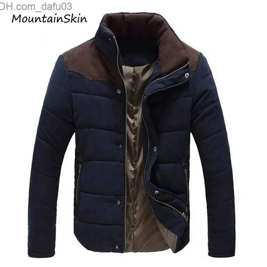 Men's Down Parkas Men's Down Parkas Wholesale- Winter Jacket Warm Thick Men Fashion Thermal Solid Male Coats Casual Cotton Brand Clothing LA144 Z230727