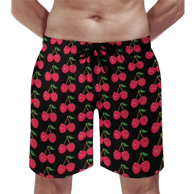 Men's Shorts Cute Fruit Board Trenky Big Size Short Kawaii Happy Cherries Swim Trunks