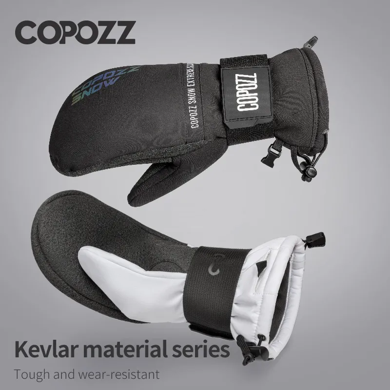 Gants de Ski COPOZZ Professionnel Hiver Thermique Hommes Mitaines Épaissir 30 degrés Chaud Imperméable Motoneige Neige 230726