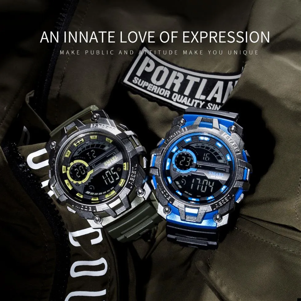 Smael marka zegarków wojskowych armia mody mody mody męskiej clock casual mężczyźni oglądają duży tarcza 1701 zegarki sportowe 5Bar Waterproof271m
