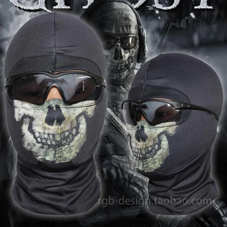 Nova Máscara Preta Ghost 6 Crânio Balaclava Capa de Esqui Ciclismo Skate Aquecedor Facial Ghost319j