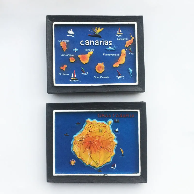 Magneti per il frigo Spagna Cornice 3d Mappa delle Isole Canarie Gran Canaria Souvenir turistici Artigianato Adesivi magnetici per frigorifero 230727