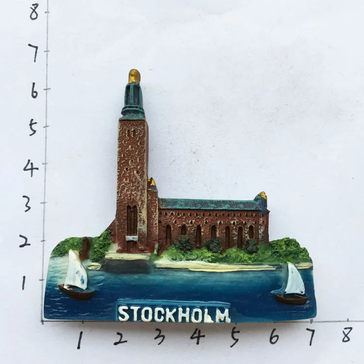 Magnete Da Frigorifero 3D Stoccolma Svezia Viaggi Souvenir Regalo