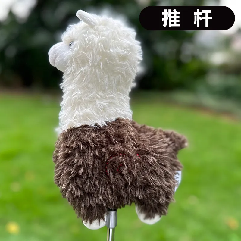 Andere golfproducten Mode Hoes voor golfclub Putter Head Hat Stupid and Cute Little Alpaca Plush putter headcover 230726