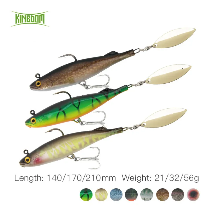 Baits Lures Kingdom Spinter Soft Fishing Lure 140/170/210mm Silicone  Sinking Swimabait Spoon On Tail 3D Printing Bait For Trout Pike Fishing  230727 From 41,9 €