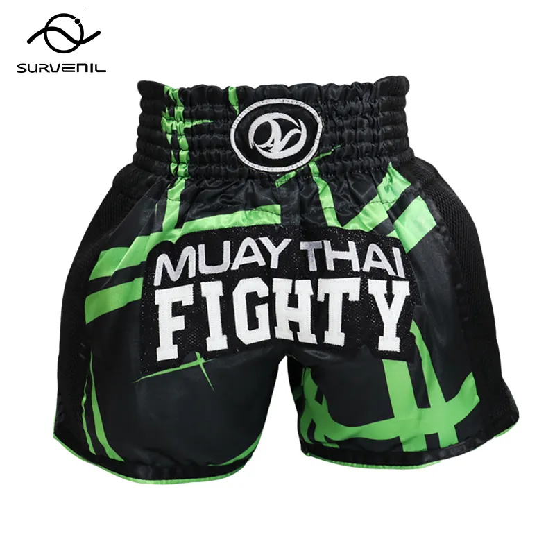 Men's Muay Thai Fight Shorts Boxing Kickboxing Shorts With Embroidery