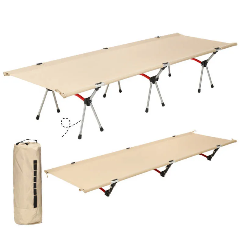 Camp Furniture Outdoor Camping Cot Ultralight Portable 7075 Aluminium Stop High Niski podwójny składanie łóżka do spania na wędrówki 230726