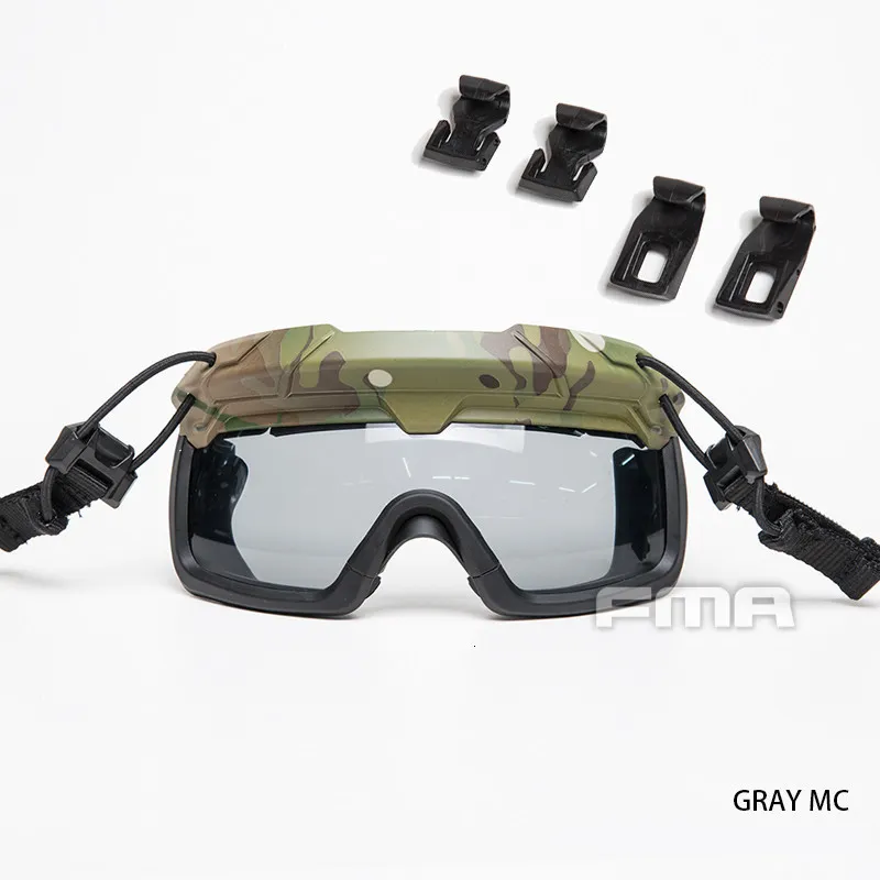 Caschi tattici FMA Occhiali di sicurezza per casco Occhiali protettivi Anti Fog Dust Lente da 3 mm di spessore Occhiali da campo CS TB1333 230726