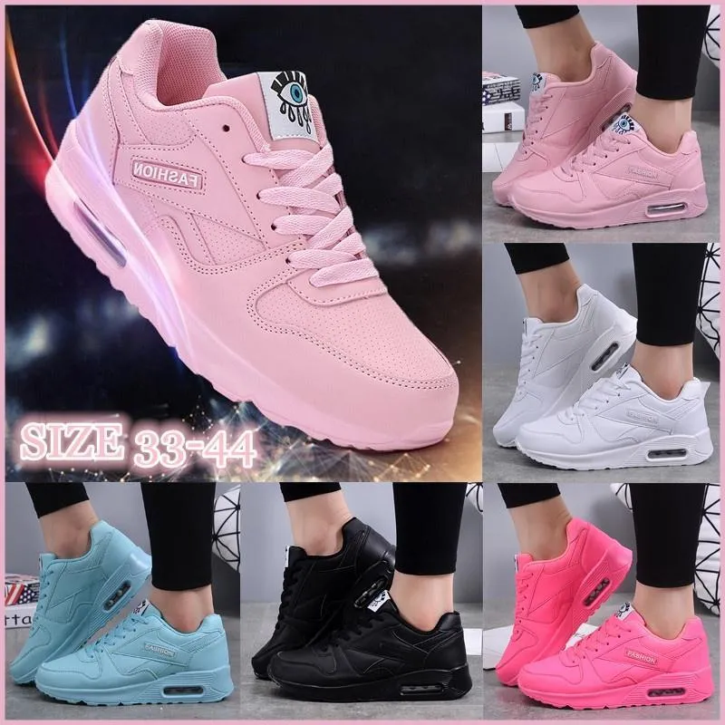 Chaussures habillées Femmes Mode Baskets Coussin D'air Chaussures De Sport En Cuir Pu Bleu Chaussures Blanc Rose En Plein Air Marche Jogging Chaussures Femme Formateurs 230726