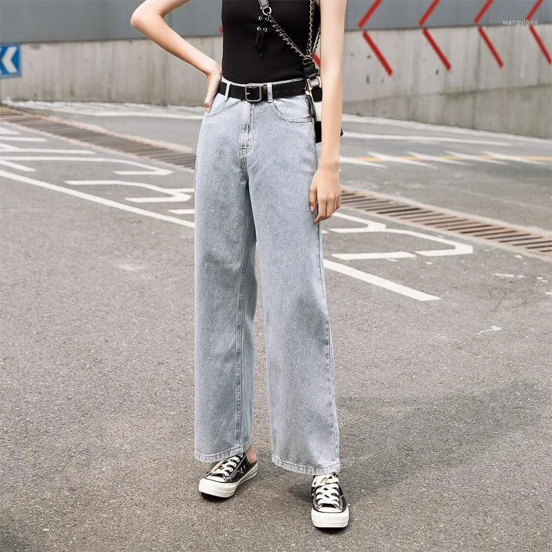 Frauen Jeans CGC Casual Breite Bein Hose Frauen Frühling Herbst 2023 Koreanische Mode Hohe Taille Weibliche Streetwear Oversize Denim Hosen